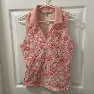 Tommy Hilfiger Pink Paisley Sleeveless Polo Tank
